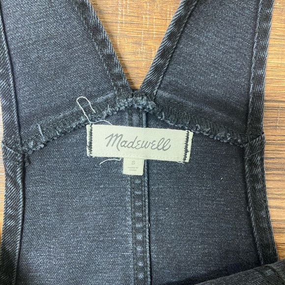Madewell Womens Size small Skinny Black Lunar Wash Denim Overalls $148 - Picture 4 of 9